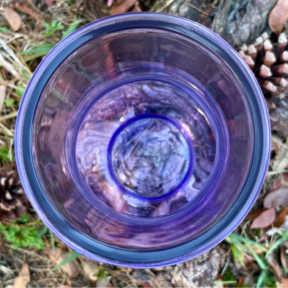 Purple Glass Bouquet Vase Decor Flower Accessory Accent Pisces Regal Royal Lent - Picture 10 of 12